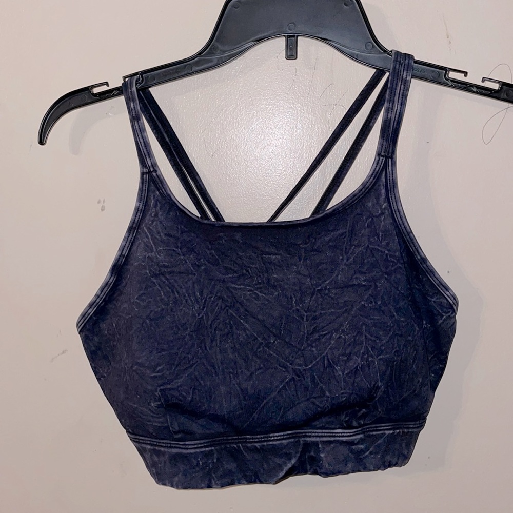 Black, sports bra with crisscross backing